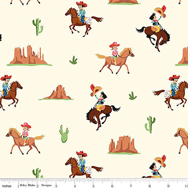 Lil Buckaroos Giddy Up Cream Flannel F16020