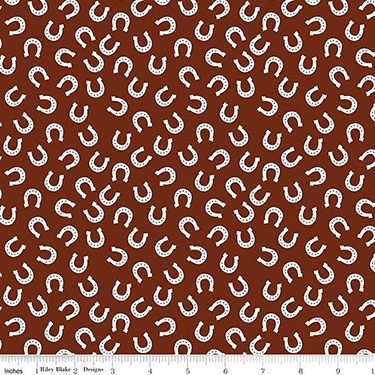 FQ Single - Lil Buckaroos Horseshoes Brown Flannel