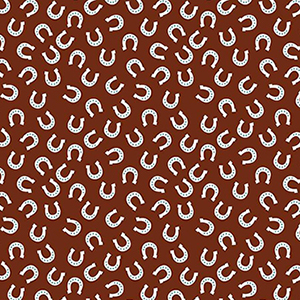 FQ Single - Lil Buckaroos Horseshoes Brown Flannel
