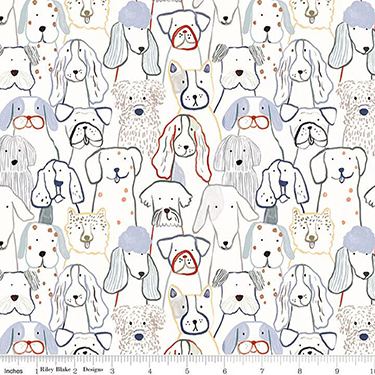 Inky Dog Club White Flannel F16024