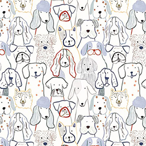 Inky Dog Club White Flannel F16024