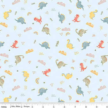 Dinos Sky Blue Flannel F16026