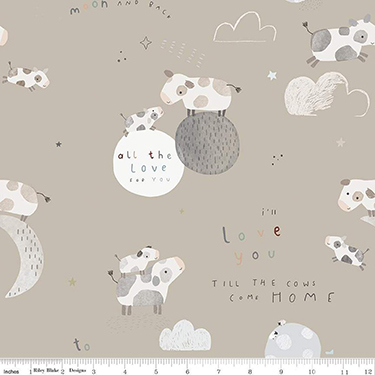 Till the Cows Come Home Main Taupe Flannel F16110