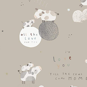 Till the Cows Come Home Main Taupe Flannel F16110