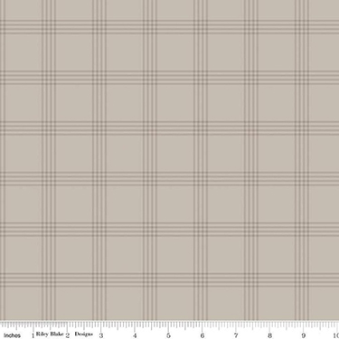 Till the Cows Come Home Plaid Taupe Flannel F16112