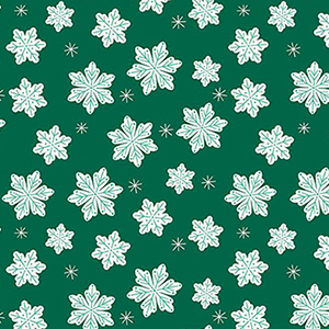 Snowflakes Green Flannel F16524