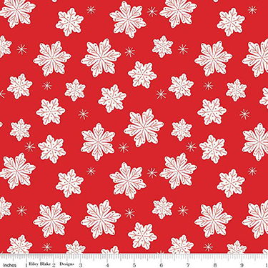 Snowflakes Red Flannel F16524