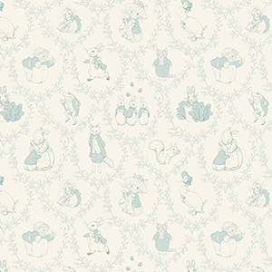 Peter Rabbit Friends Toile Cloud Flannel F16790