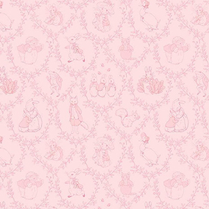 Peter Rabbit Friends Toile Pink Flannel F16790