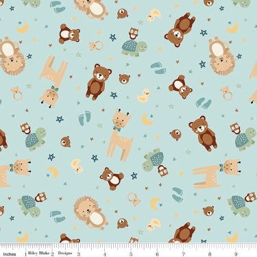 Baby Boy Animal Toss Blue Flannel F17500