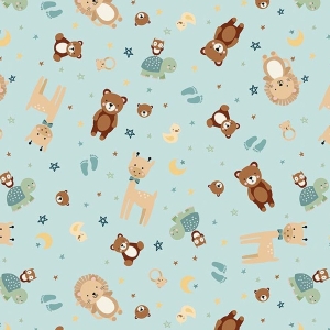 Baby Boy Animal Toss Blue Flannel F17500