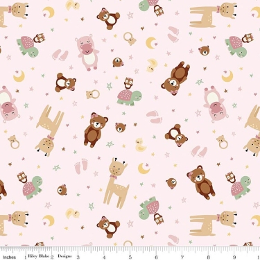 Baby Girl Animal Toss Pink Flannel F17501