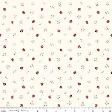 Meadow Moments Ladybugs Cream Flannel F17512