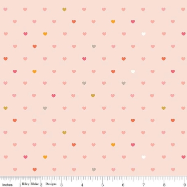 Meadow Serendipity Hearts Blush Flannel F17513