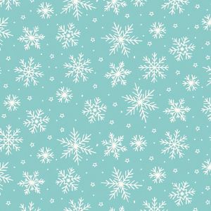 The North Pole Snowflakes Aqua Flannel F17752
