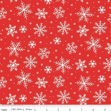 The North Pole Snowflakes Red Flannel F17752