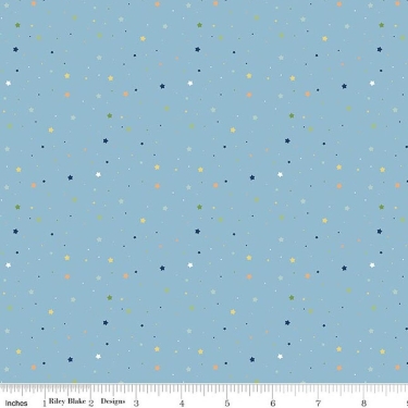 Love You to the Moon Stars Blue Flannel F18276