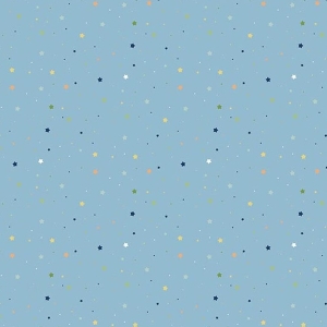 Love You to the Moon Stars Blue Flannel F18276