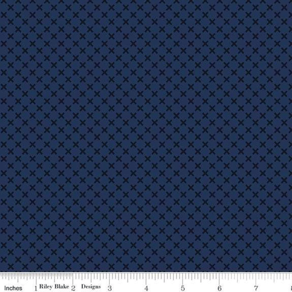 FQ Single - RB Kisses Navy Blue Tonal