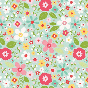Garden Girl Floral Mint Flannel 16" Remnant