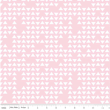 Riley Blake Triangles Pink Flannel - 9" Remnant