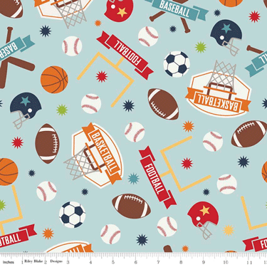 Game Day Main Aqua Flannel - 11" Remnant