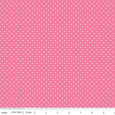 Riley Blake Swiss Dot Pink Flannel - 17" Remnant