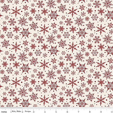 Christmas Traditions Snowflake Cream Flannel - 22" Remnant