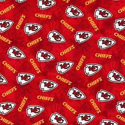 NFL Kansas City Chiefs Logo Toss Red Flannel - 23" Remnant
