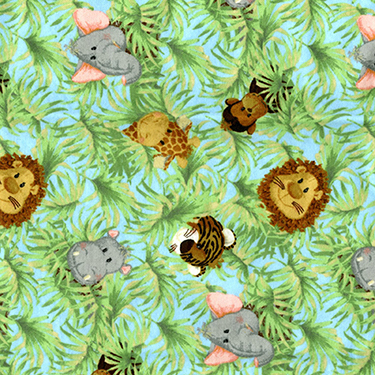 Jungle Babies Allover Flannel - 26" Remnant