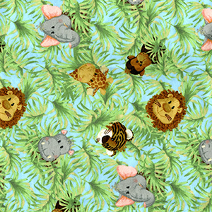 Jungle Babies Allover Flannel - 26" Remnant