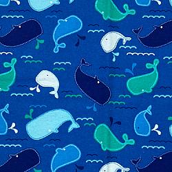 FQ Single - Alpine Whales Blue Flannel