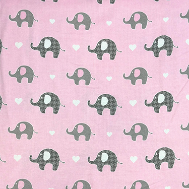 Alpine Elephant Gray Pink Flannel