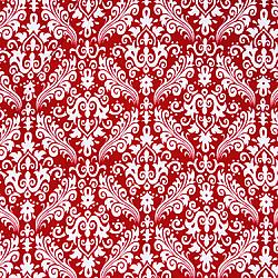 Riley Blake Damask Red Flannel - 15" Remnant