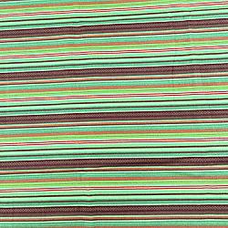 Hooty Hoot Stripe Green Brown Flannel - 24" Remnant