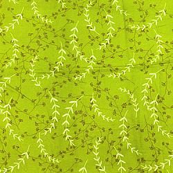 Love Birds Branches Green Flannel - 15" Remnant