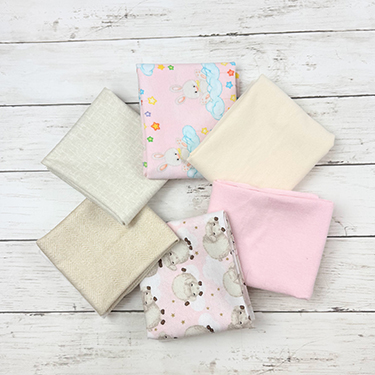 FQ Bundle - Pink Cream Bunny Sheep Nursery Coordinates