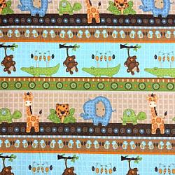 Comfy Tan Jungle Animal Rows Flannel