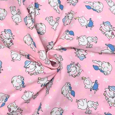 Baby Fun on Pink Flannel