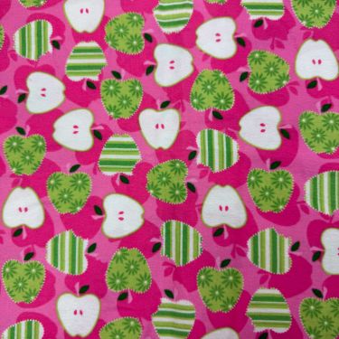 Apples on Pink Flannel