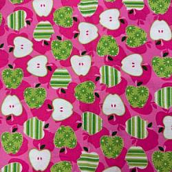 Apples on Pink Flannel
