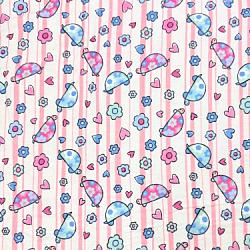 Turtles on Pink Stripes Flannel