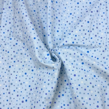 Blue Tonal Polka Dots Flannel