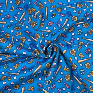 Sports Toss on Blue Flannel