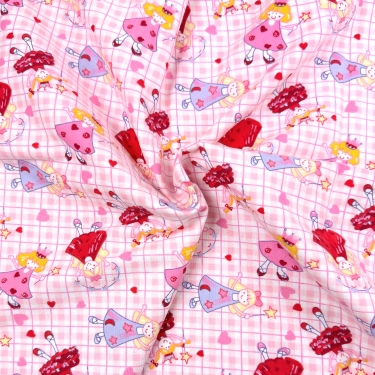 Ballerina Princess on Pink Plaid Flannel