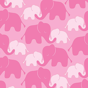 FQ Single - Imaginarium Elephant Pink Flannel