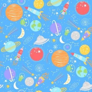 Playtime Flannel Outer Space Blue MASF10450-B