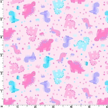 Playtime Flannel Dinosaurs Pink MASF10452-P