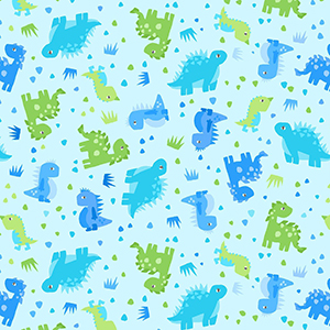 Playtime Flannel Dinosaurs Aqua MASF10452-Q