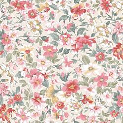La Fleur Packed Floral Cream Flannel